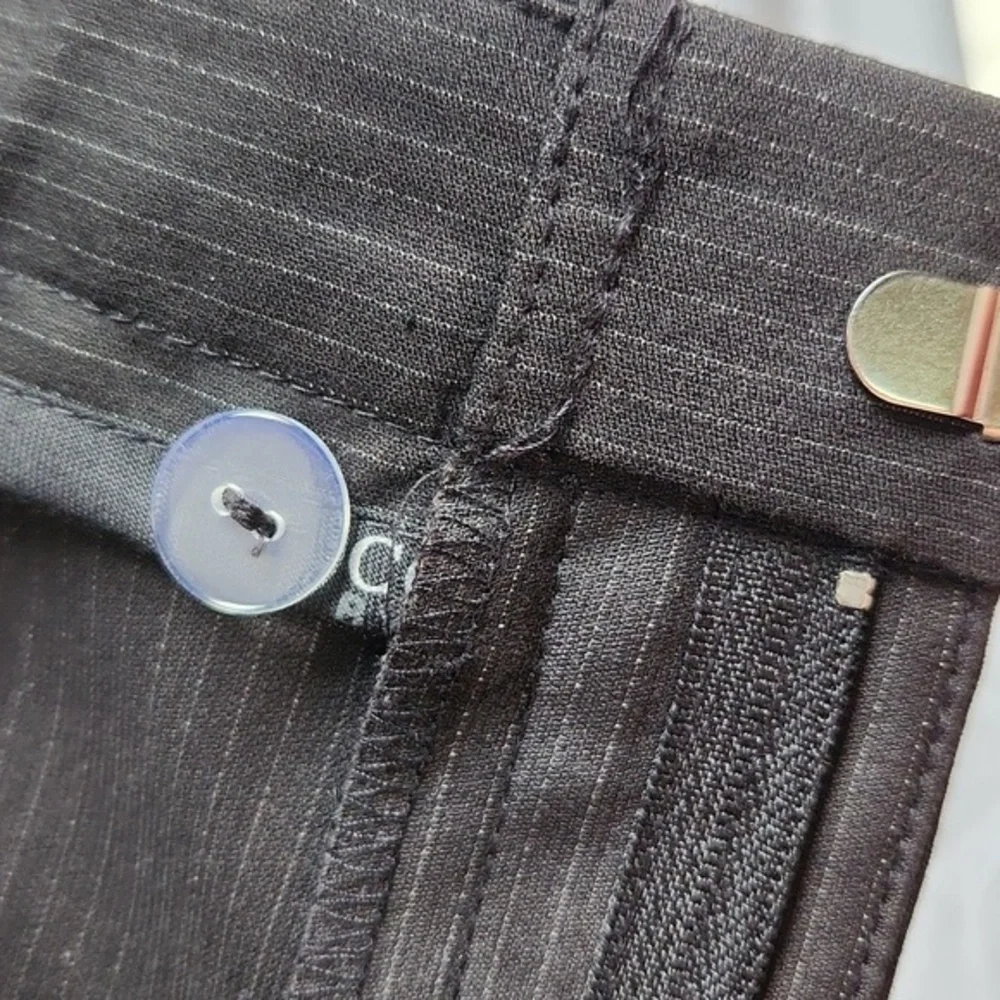 Concepts by Claiborne Mens Black Pinstripe Dress Pants 36x30 Flat Front Straight